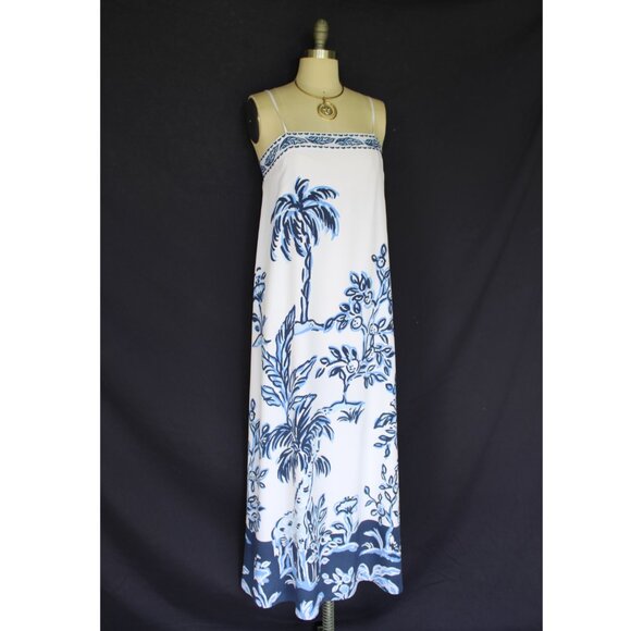 Lilly Pulitzer Jesslyn Silk Maxi Slip Dress Resort White Oversized Tall Tales 2 - Picture 10 of 14